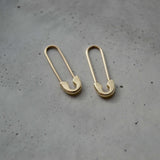 10K Gold Safety Pin Earrings