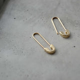 10K Gold Safety Pin Earrings