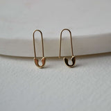 10K Gold Safety Pin Earrings