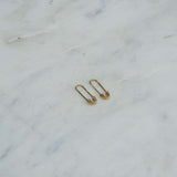 10K Gold Safety Pin Earrings