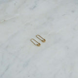 10K Gold Safety Pin Earrings
