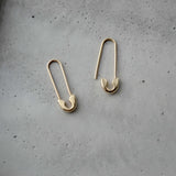 10K Gold Safety Pin Earrings